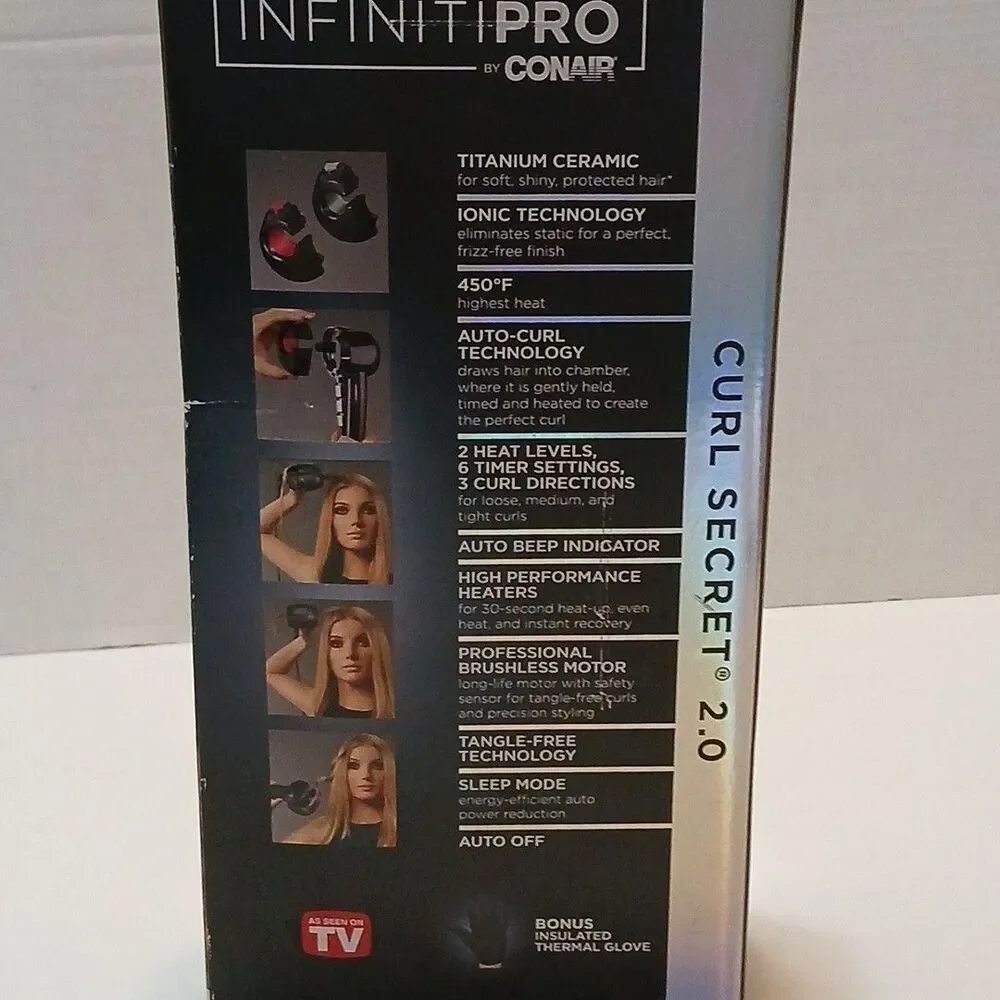 New Open Box Conair Infiniti Pro Curl Secret 2.0 Defined Curls Hair Curling Iron